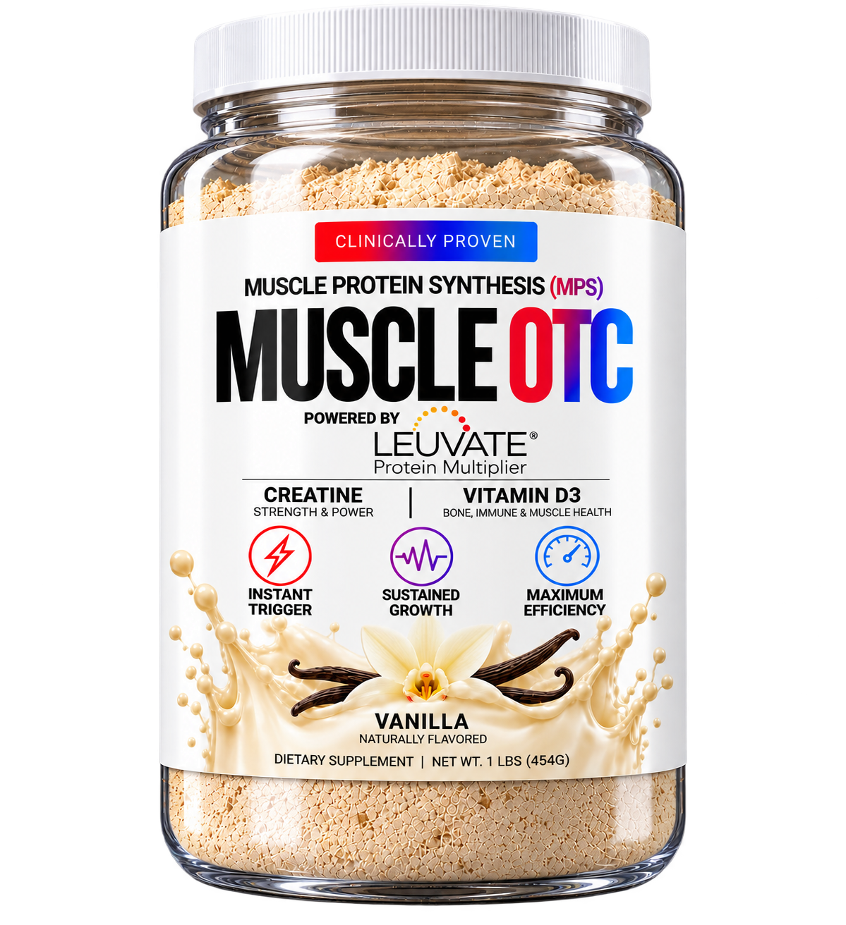 MUSCLE OTC Vanilla 1 lb container